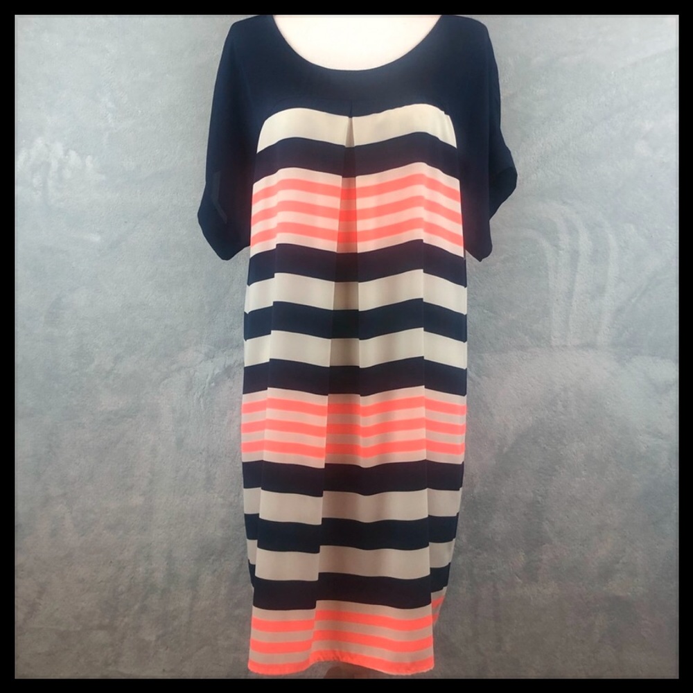 Soprano short sleeved striped shift dress